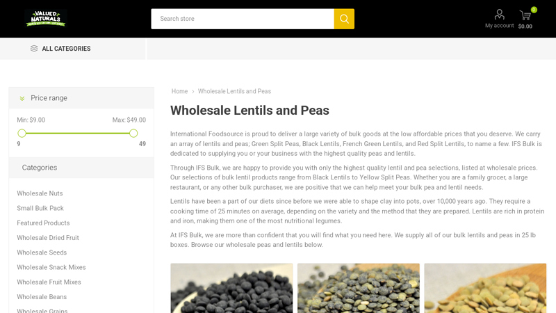 Wholesale Lentils and Peas