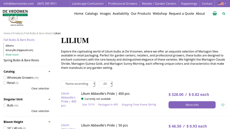 Wholesale Lilium Bulbs