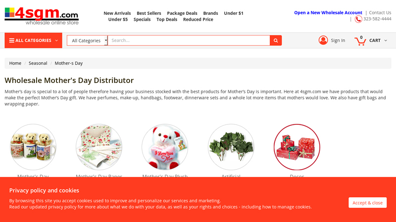 Wholesale Mother's Day Distributor