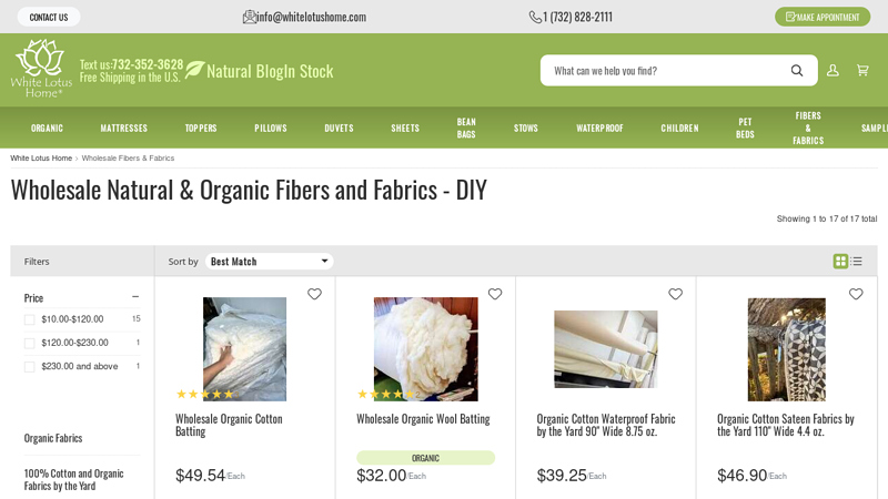 Wholesale Natural & Organic Fibers and Fabrics