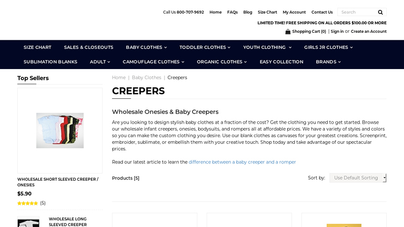 Wholesale Onesies & Baby Creepers