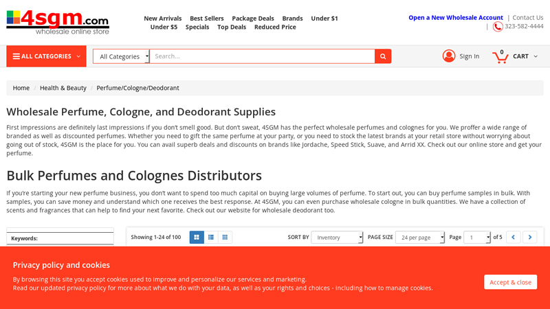 Wholesale Perfume, Cologne, and Deodorant