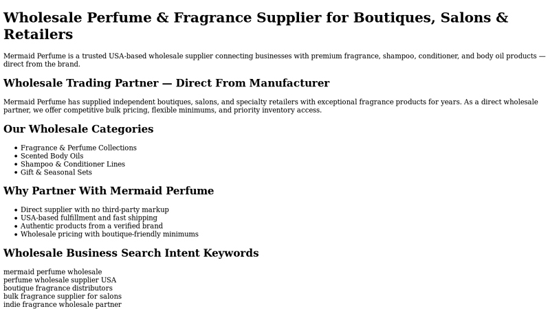 Wholesale Perfume & Fragrance Supplier