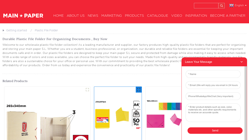 Wholesale Plastic File Folder Manufacturer and Supplier, Factory