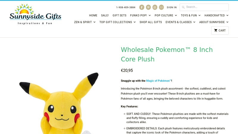 Wholesale Pokemon™ 8 Inch Core Plush