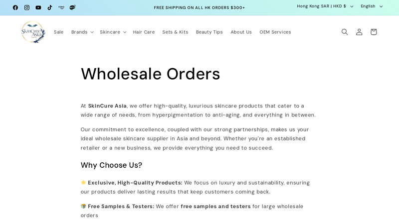 Wholesale Premium Korean Skincare Products