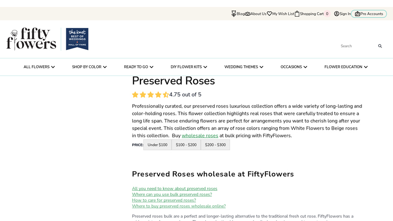 Wholesale Preserved Roses buy bulk preserved roses in FiftyFlowers