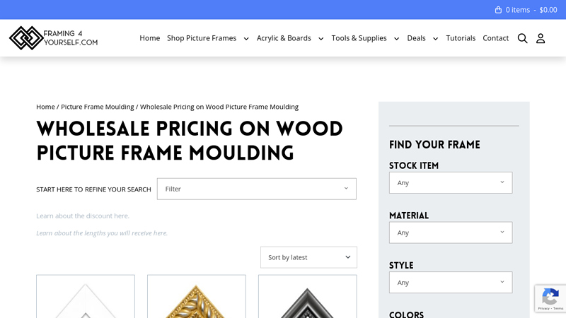 Wholesale Pricing on Wood Picture Frame Moulding