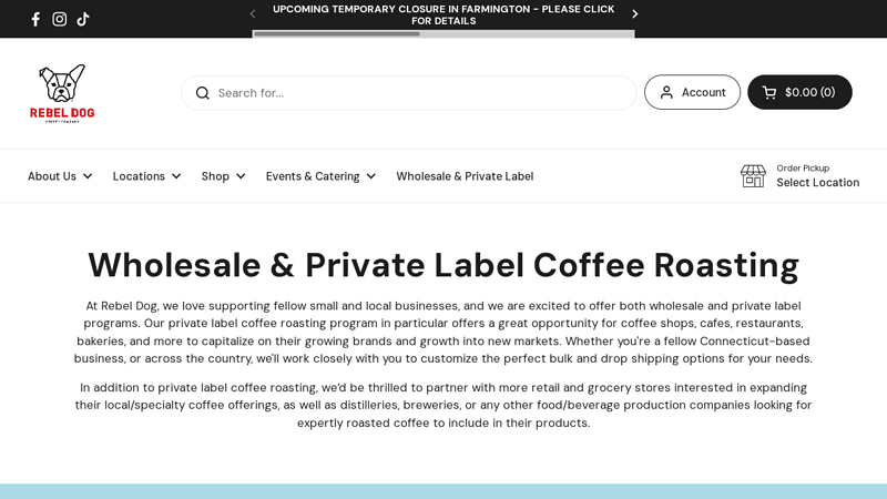 Wholesale & Private Label Coffee Roasting