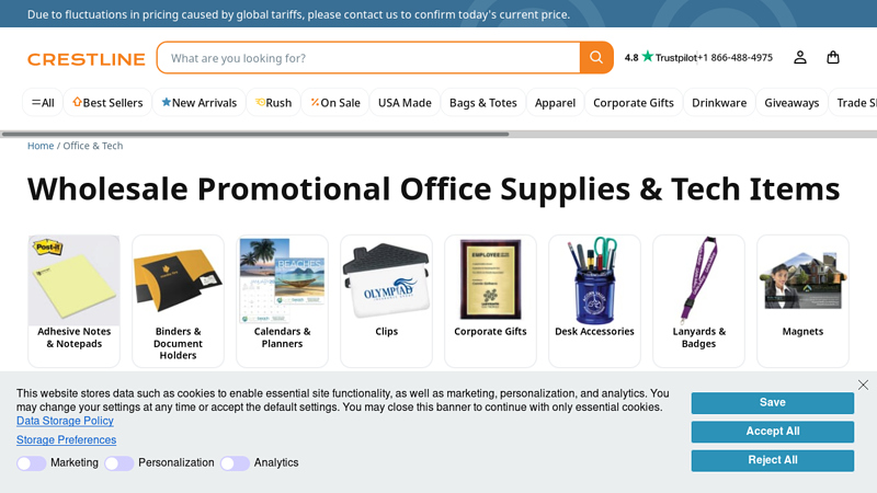 Wholesale Promotional Office Supplies & Tech Items