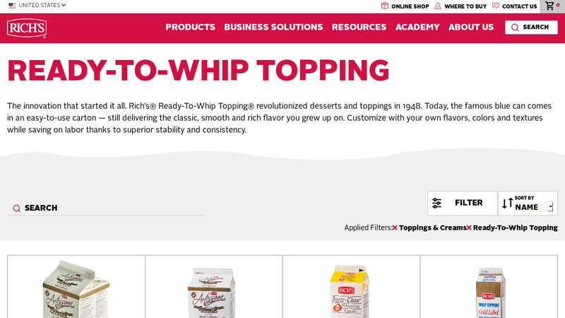 Wholesale Ready-To-Whip Topping