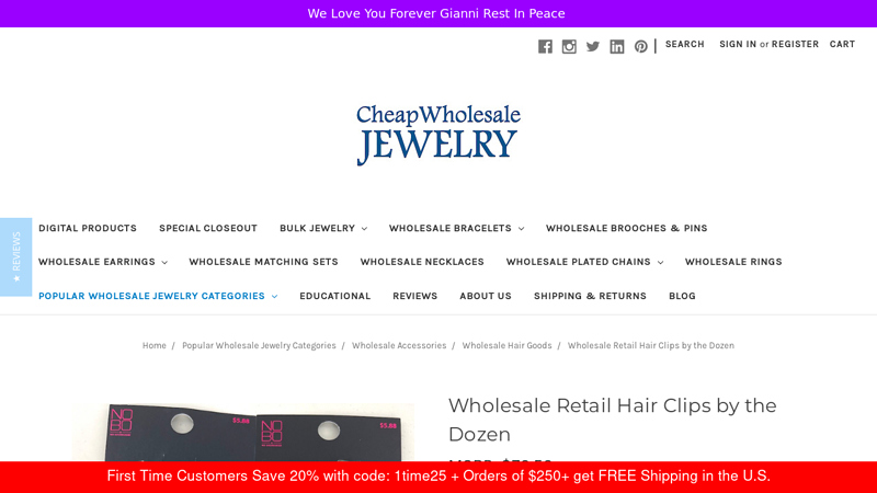 Wholesale Retail Hair Clips by the Dozen