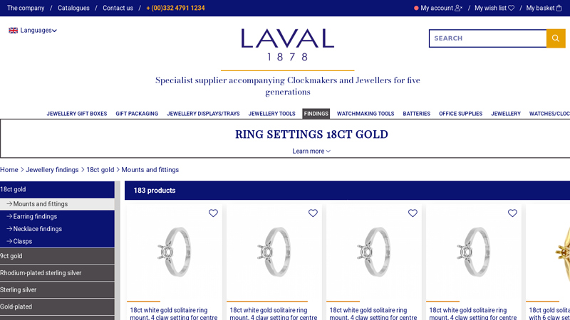 Wholesale Ring settings 750 Gold