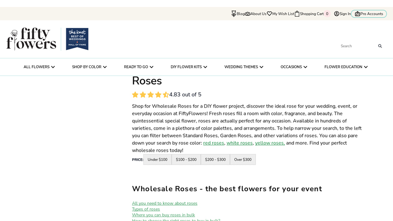 Wholesale Roses buy bulk roses in FiftyFlowers