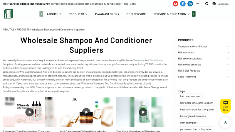 Wholesale Shampoo And Conditioner Suppliers