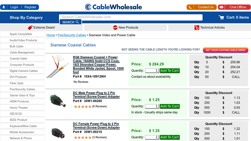 Wholesale Siamese Coaxial Cable