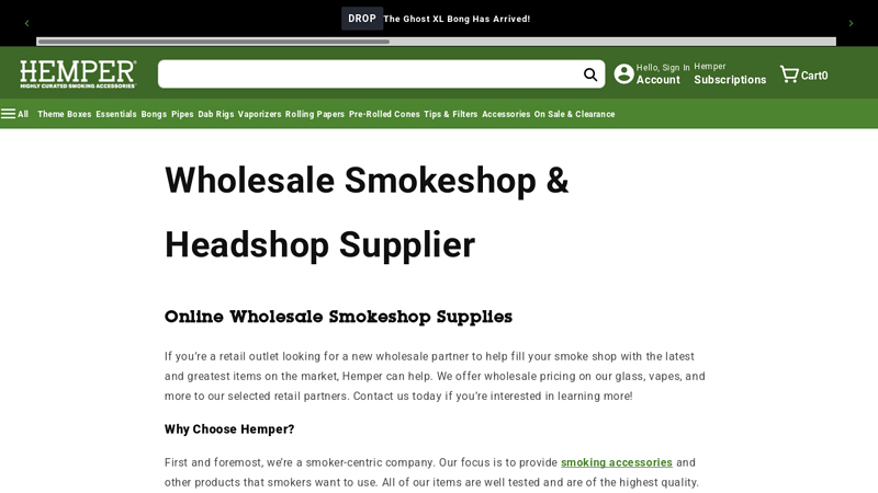 Wholesale Smoking Accessories By Hemper