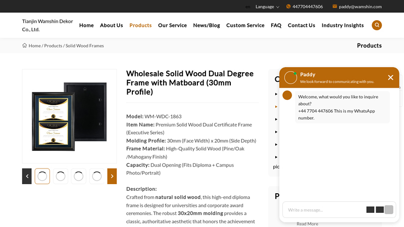 Wholesale Solid Wood Dual Degree Frame with Matboard (30mm ...