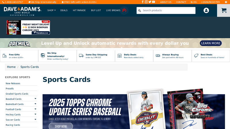 Wholesale Sports Cards Hobby Boxes & Cases