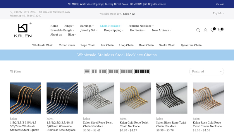 Wholesale Stainless Steel Necklace Chains