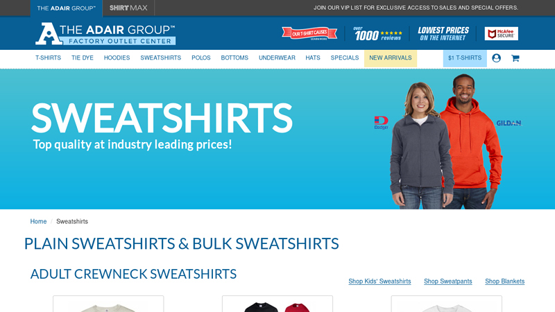 Wholesale Sweatshirts & Bulk Sweaters