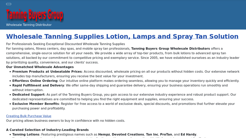 Wholesale Tanning Lotion, Lamps and Spray Tan Supplies