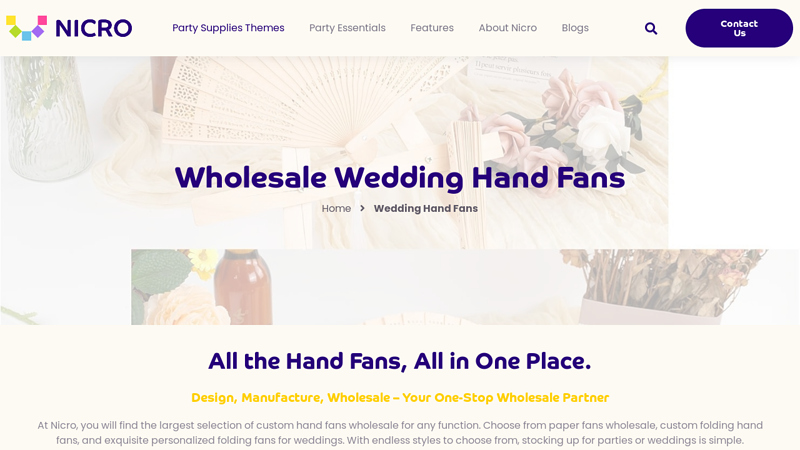 Wholesale Wedding Hand Fans