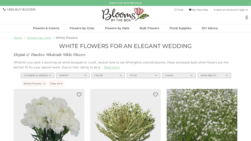 Wholesale White Flowers for Elegant DIY Weddings