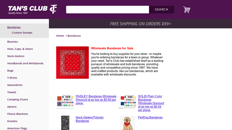 Wholesale/Bulk Bandanas: Color, Camo & More