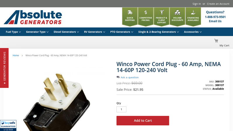 Winco Power Cord Plug