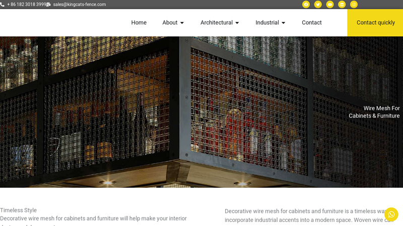 Wire mesh for cabinets