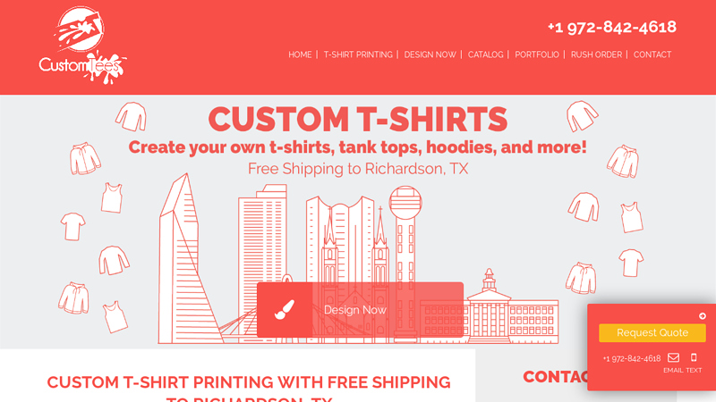with Free Shipping to Richardson, TX custom t-shirts