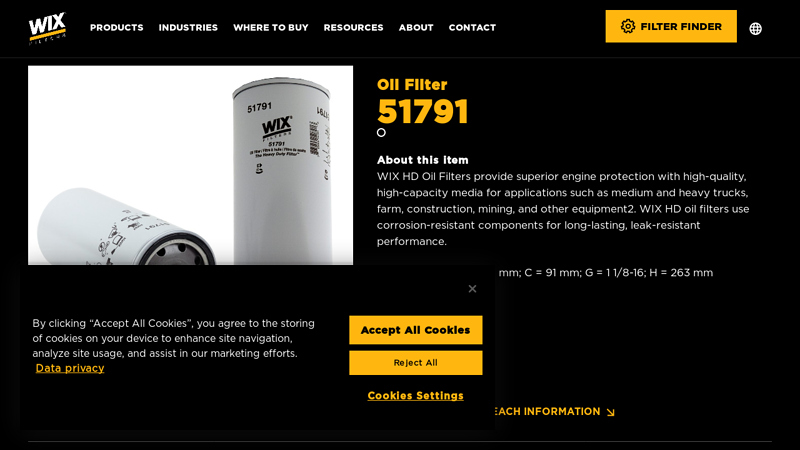 WIX 51791 Oil Filter