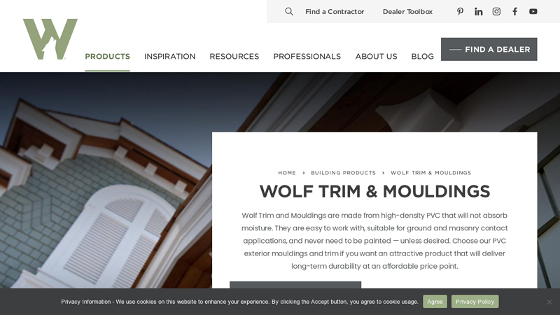 Wolf PVC Mouldings & Trim Boards