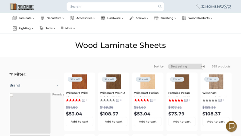 Wood Grain Laminate Sheets for Cabinets