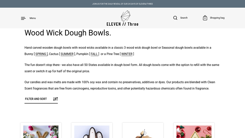 Wood Wick Dough Bowls.