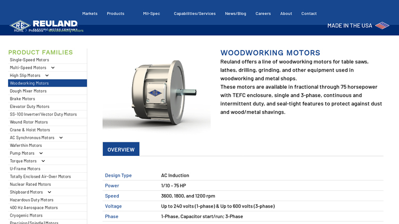 Woodworking Motors