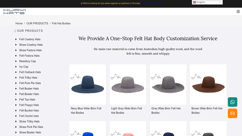 Wool Felt Hat Bodies Wholesale