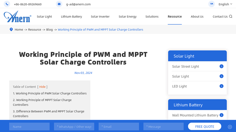 Working Principle of PWM and MPPT Solar Charge Controllers