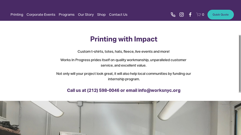 Works in Progress NYC custom t-shirts