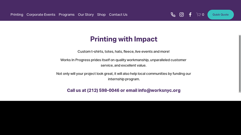 Works in Progress NYC custom t-shirts