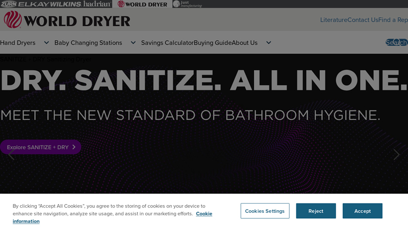 World Dryer Hand Dryers and Baby Changing Stations