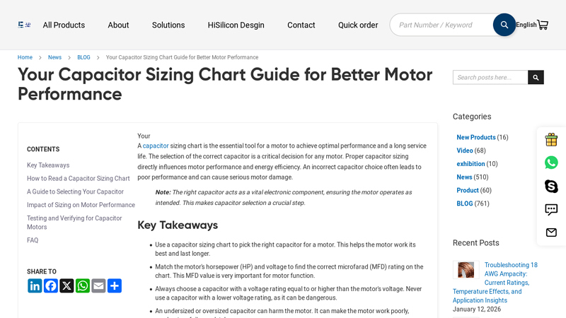 Your Capacitor Sizing Chart Guide for Better Motor Performance