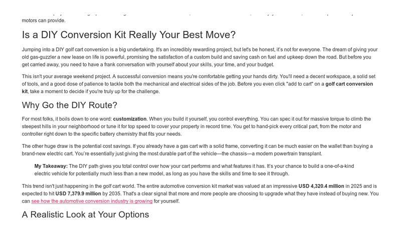 Your Guide to a Golf Cart Conversion Kit