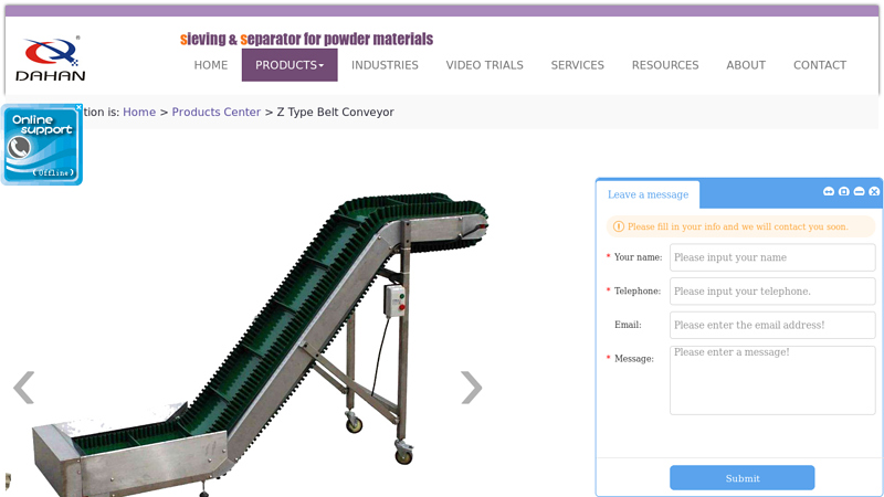 Z Type Belt Conveyor