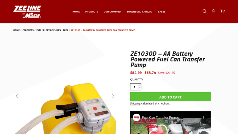 ZE1030D – AA Battery Powered Fuel Can Transfer Pump
