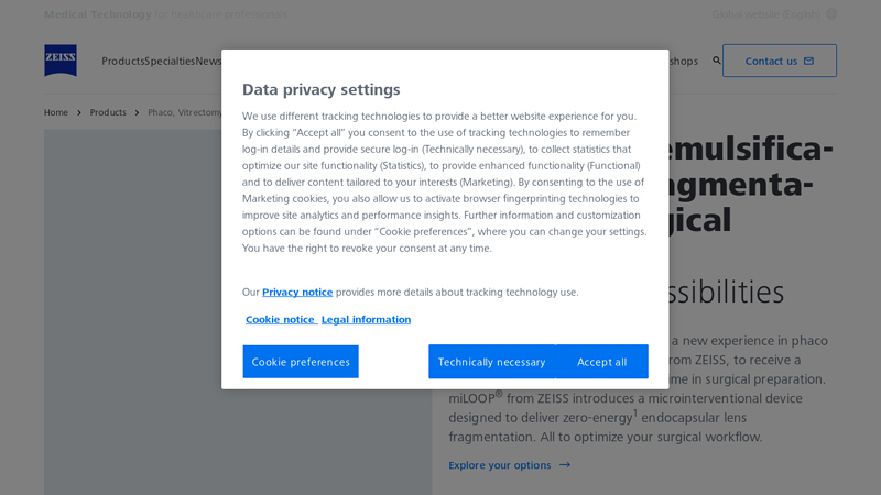 ZEISS Phacoemulsification, Lens Fragmentation and Surgical Packs