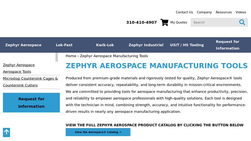 Zephyr Aerospace Manufacturing Tools