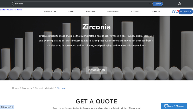 Zirconia products for sale